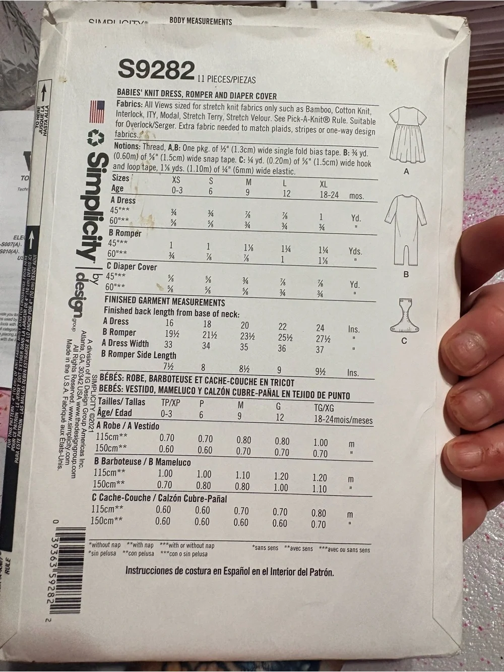 BN UNCUT SIMPLICITY 9282 A SEWING PATTERNS TODDLERS BABIES